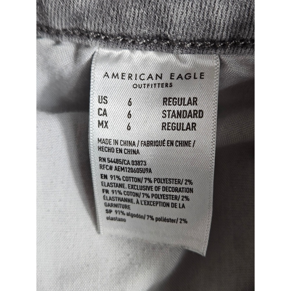American Eagle Super Hi-Rise Jegging Gray Distressed Next Level Stretch Size 6 - Picture 7 of 12